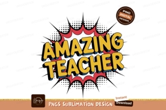 Amazing teacher text graphic yellow Product Image 1