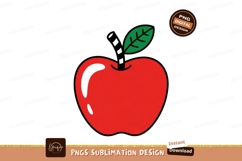 Red apple with green leaf fruit Product Image 1