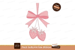 Pink bow heart strawberries fruit Product Image 1