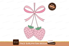 Pink heart strawberries hanging bow strawberry fruit Product Image 1