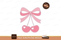 Pink bow cherries with hearts fruit Product Image 1