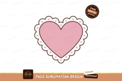 Pink heart shape with scalloped border love romantic Product Image 1