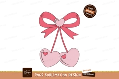 Pink bow heart cherries love Product Image 1