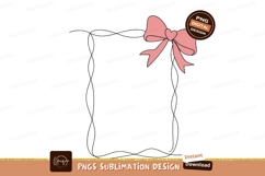 Pink bow heart frame ribbon Product Image 1
