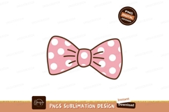 Pink polka dot bow tie white Product Image 1
