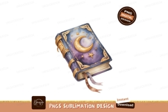 Celestial moon and star adorned book stars purple Product Image 1