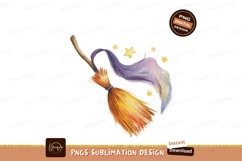 Flying broom with purple scarf and yellow stars image Product Image 1