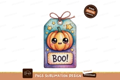 Cute pumpkin tag with stars halloween Product Image 1