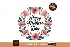 Pink poppy floral wreath green Product Image 1