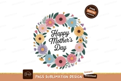 Floral wreath greeting happy mothers day flowers leaves Product Image 1