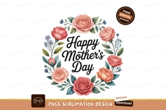 Floral wreath with handwritten greeting roses pink Product Image 1