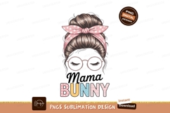 Messy bun mama bunny with glasses image Product Image 1