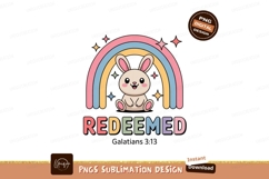 Cute bunny rainbow sublimation rabbit stars Product Image 1