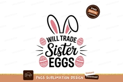 Pink bunny ears and decorated eggs easter Product Image 1
