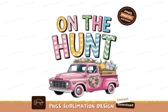 Pink truck easter eggs wreath image Product Image 1