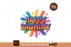 Colorful splash happy birthday text celebration graphic Product Image 1