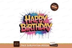 Colorful birthday celebration text splashes Product Image 1