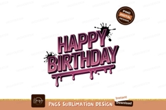 Pink dripping happy birthday text celebration Product Image 1