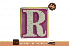 White letter R on magenta block alphabet Product Image 1