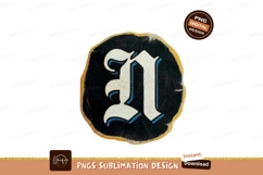 White letter emblem black background blue Product Image 1