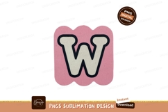 Pink letter W cutout white black Product Image 1