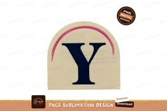 Dark blue letter y pink arc image Product Image 1
