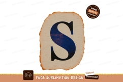 Blue S letter on aged paper image Product Image 1