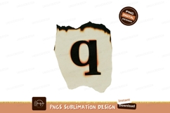 Burnt paper letter q charred Product Image 1