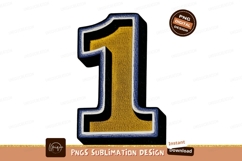Golden Number One Emblem yellow blue Product Image 1