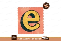Yellow lowercase letter e on textured background orange Product Image 1