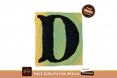 Black letter D on green yellow background image Product Image 1