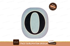 Oval letter O black white blue image Product Image 1