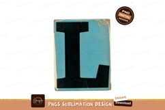Black letter on blue background graphic vintage Product Image 1