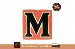 Red block letter M black Product Image 1