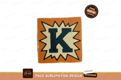 Orange starburst letter K blue cream Product Image 1