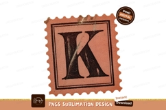 Vintage Peach Stamp With Dark Letter K image Product Image 1