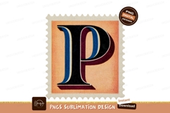 Ornate letter P on postage stamp image Product Image 1