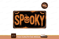 Orange spooky pumpkin bats sign halloween jackolantern Product Image 1