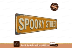 Orange street sign with spooky text image Product Image 1