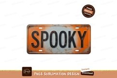 Rusty orange white spooky license plate image Product Image 1