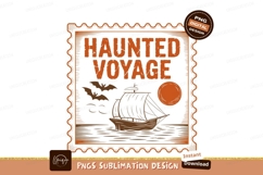 Haunted ship sailing at sunset bats Product Image 1