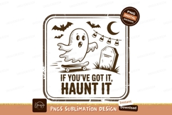 Spooky ghost skateboarding with bats and moon halloween Product Image 1