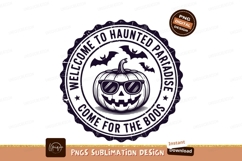 Pumpkin wearing sunglasses with bats Halloween spooky Product Image 1