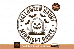 Spooky pumpkin tombstone bats midnight route halloween Product Image 1