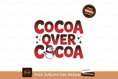 Snowman drinking cocoa with festive text scarf Product Image 1