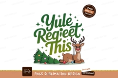 Grumpy reindeer fallen tree holiday text christmas Product Image 1