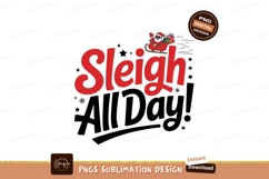 Red Sleigh All Day Christmas Graphic santa gifts Product Image 1