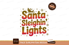 Santa Sleighin Lights Christmas Design holiday Product Image 1