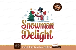 Cheerful snowman festive winter scene christmas tree Product Image 1