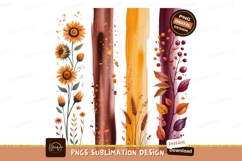 Autumn floral watercolor elements sunflower leaves Product Image 1